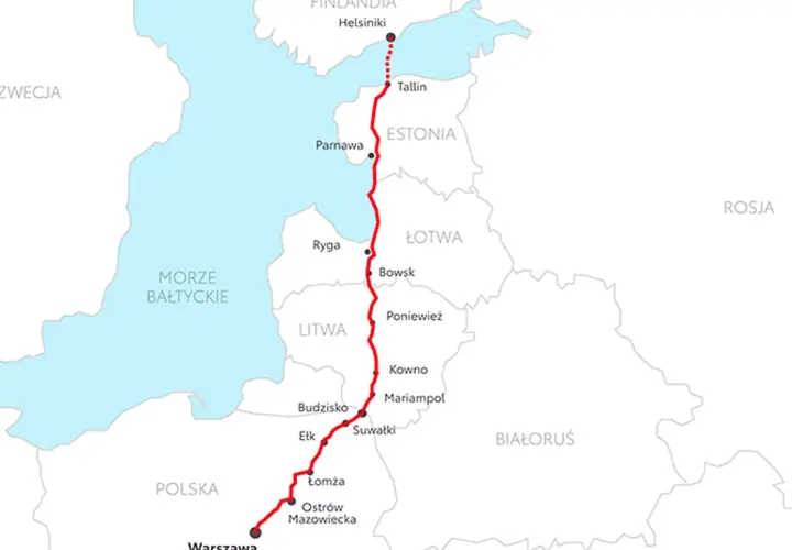 Trasa z Warszawy przez Litwę, Łotwę, Estonię do Finlandii. Widoczne znaki drogowe na Litwie i innych krajach bałtyckich.