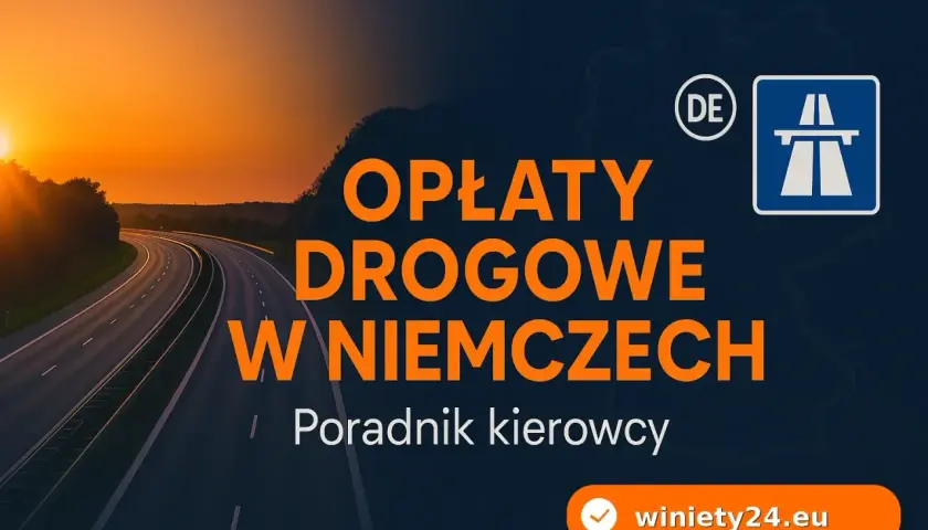 Niemieckie autostrady płatne dla obcokrajowców. Poradnik kierowcy. Zachód słońca nad pustą autostradą.