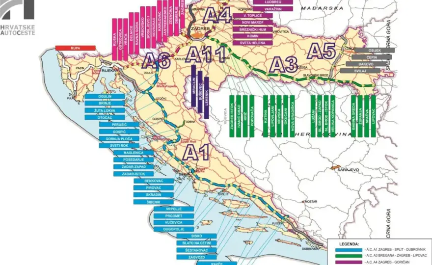 Opłaty za autostrady w Chorwacji kamperem - ceny i kategorie