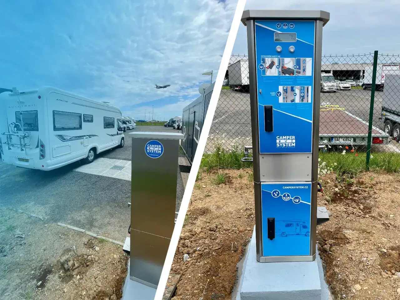 Stacja samoobsługowa Camper System. Tutaj dowiesz się, gdzie zatankować wodę do kampera i opróżnić toaletę.